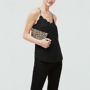 J. Crew Black Scalloped Cami